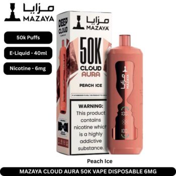 Mazaya Cloud Aura 50k Vape Disposable Peach Ice 6mg