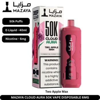 Mazaya Cloud Aura 50k Vape Disposable Two Apple Max 6mg