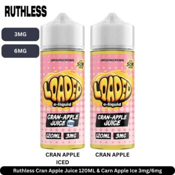 Ruthless Cran Apple Juice 120ML & Carn Apple Ice 3mg 6mg