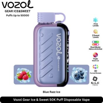 Vozol Gear Ice & Sweet 50K Puff Blue Razz Ice Disposable Vape
