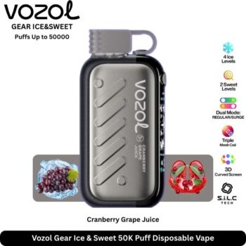 Vozol Gear Ice & Sweet 50K Puff Cranberry Grape Juice Disposable Vape