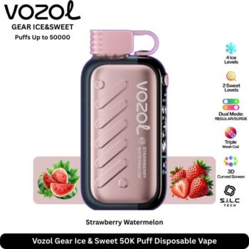 Vozol Gear Ice & Sweet 50K Puff Strawberry Watermelon Disposable Vape