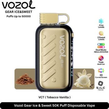 Vozol Gear Ice & Sweet 50K Puff VCT ( Tobacco Vanilla ) Disposable Vape