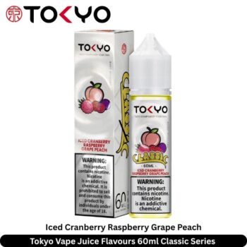 Tokyo Vape Juice Flavours Iced Cranberry Raspberry Grape Peach 60ml