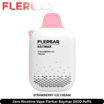 Zero Nicotine Vape Flerbar Baymax 3500 Puffs Strawberry Ice Cream