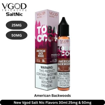 New Vgod Salt Nic Flavors American Backwoods 30ml