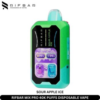 RIFBAR MIX PRO 40K PUFFS DISPOSABLE VAPE SOUR APPLE ICE