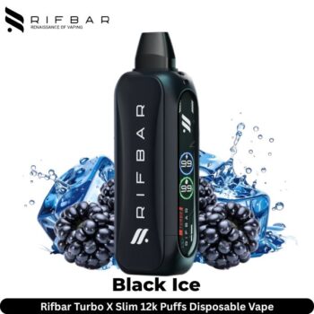 Rifbar Turbo X Slim 12k Puffs Black Ice Disposable Vape