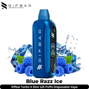 Rifbar Turbo X Slim 12k Puffs Blue Razz Ice Disposable Vape
