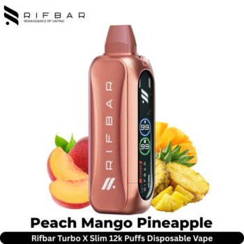 Rifbar Turbo X Slim 12k Puffs Peach Mango Pineapple Disposable Vape