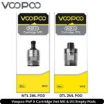 Voopoo PnP X Cartridge 2ml Mtl & Dtl Empty Pods