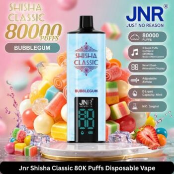 Jnr Shisha Classic 80K Puffs Disposable Vape Bubblegum