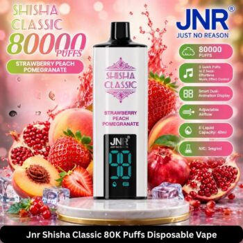 Jnr Shisha Classic 80K Puffs Disposable Vape Strawberry Peach Pomegranate